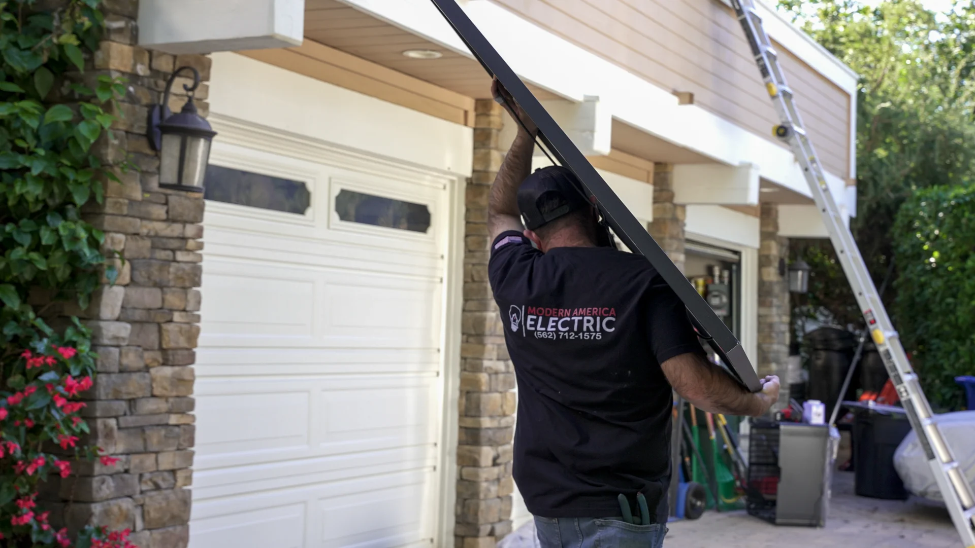 Modern America Electric solar panel installation